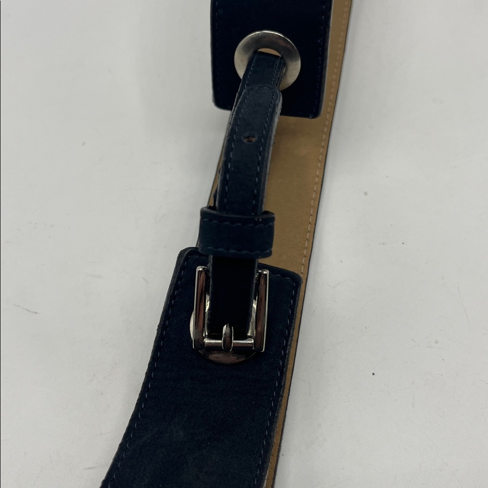 WORTH brand Elegant Black Nubuck Leather Belt
